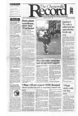 November 01 1995 Edition of The Chesterville Record