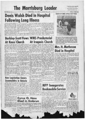 January 31 1969 Edition of The Morrisburg Leader